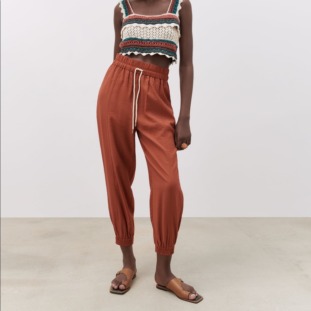 Zara Rustic Jogging Pants Rust Color